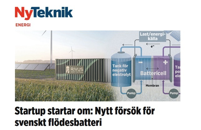 NyTeknik Rivus Batteries - New high energy density chemistry