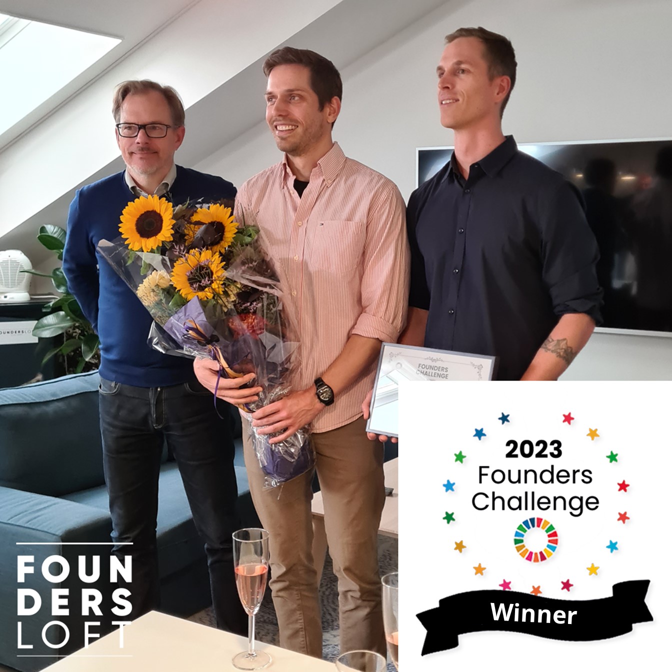 Dr. Cedrik Wiberg (CEO) and Andreas Kölling (COO) receives the Founders Challange award